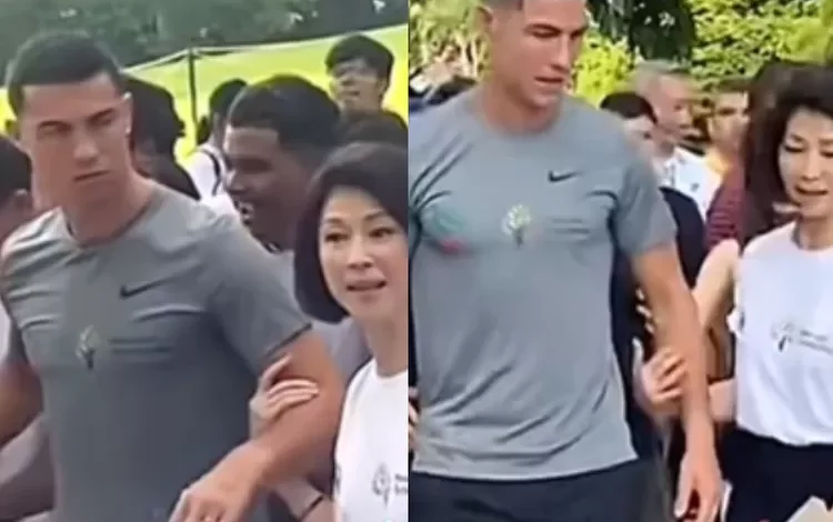 Video Cristiano Ronaldo Digandeng Wanita di Singapura
