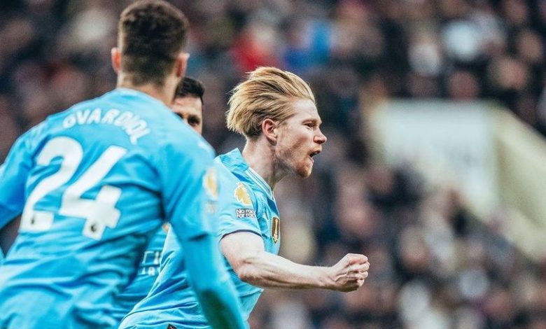 Premier League 2023/2024: Selebrasi gol pemain Manchester City, Kevin De Bruyne (c) Instagram/mancity